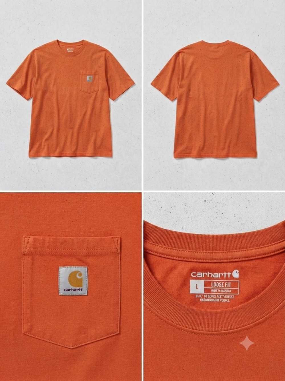 Carhartt Orange Short Sleeve Pocket Tee - Loose Fit